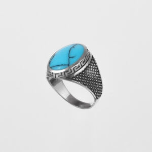 Anillo con piedra ovalada turquesa - Imagen 2