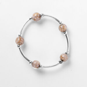 Pulsera Cristal Murano morado y naranja - Imagen 1