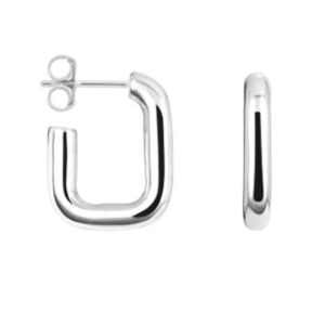 Pendiente Aro Rectangular Tubo Hueco Electroform - Imagen 1